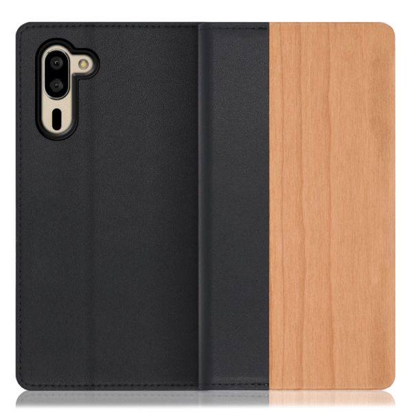 [ LOOF NATURE ] シンプルスマホ5 シンプルスマホ 5 simple スマホケース ケース カバー 手帳型ケース カード収納 マグネット付き 天然木 本革 ベルトなし [ シンプルスマホ5 ]
