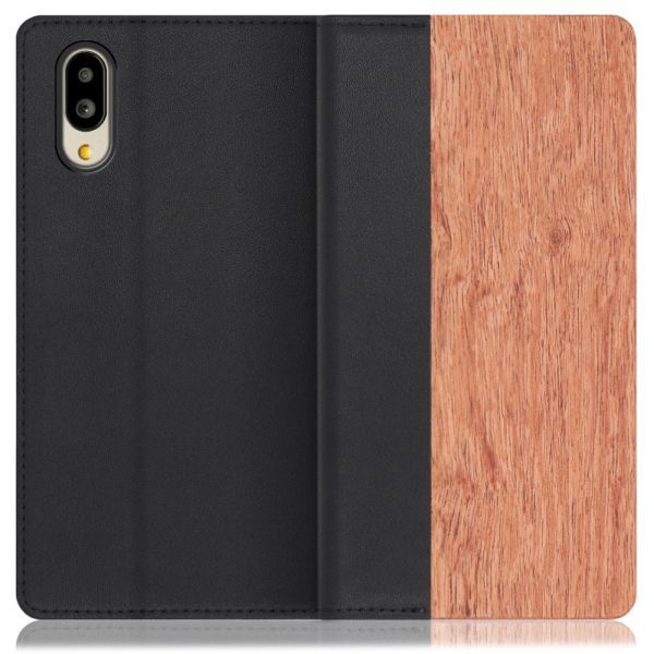[ LOOF NATURE ] シンプルスマホ6 / BASIO active / BASIO active2 / SHG09  / SHG12  スマホケース ケース カバー 手帳型ケース カード収納 マグネット付き 天然木 本革 ベルトなし
