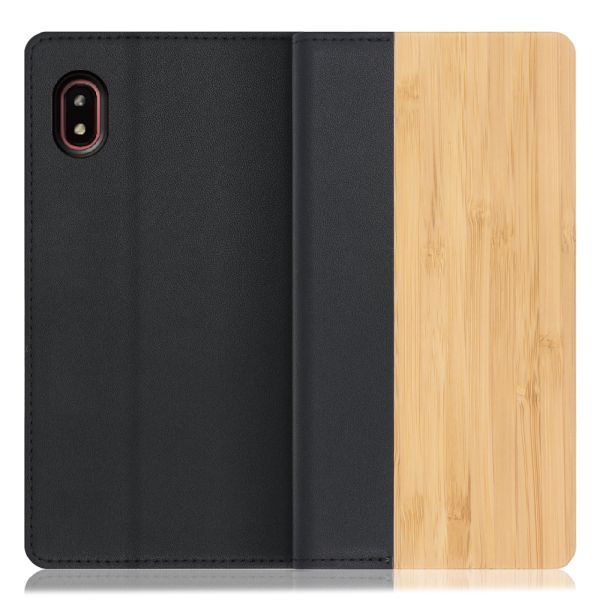 [ LOOF NATURE ] Galaxy A21 / A21 シンプル a21シンプル スマホケース ケース カバー 手帳型ケース カード収納 マグネット付き 天然木 本革 ベルトなし [ Galaxy A21 / A21 シンプル ]
