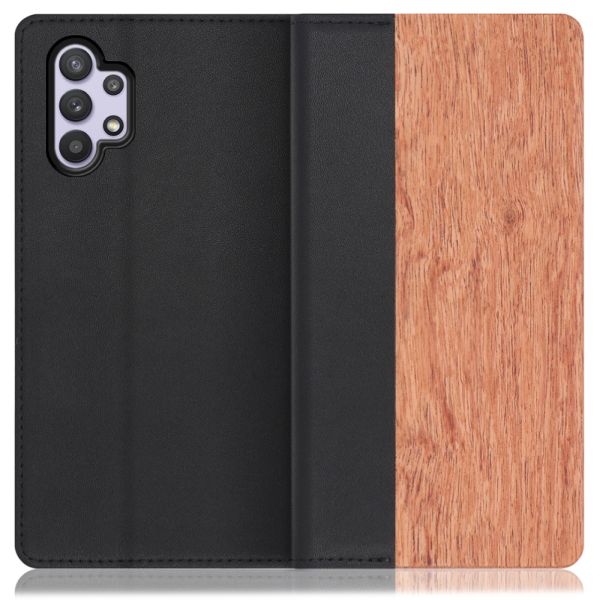 [ LOOF NATURE ] Galaxy A32 5G SCG08 a325g スマホケース ケース カバー 手帳型ケース カード収納 マグネット付き 天然木 本革 ベルトなし [ Galaxy A32 5G ]