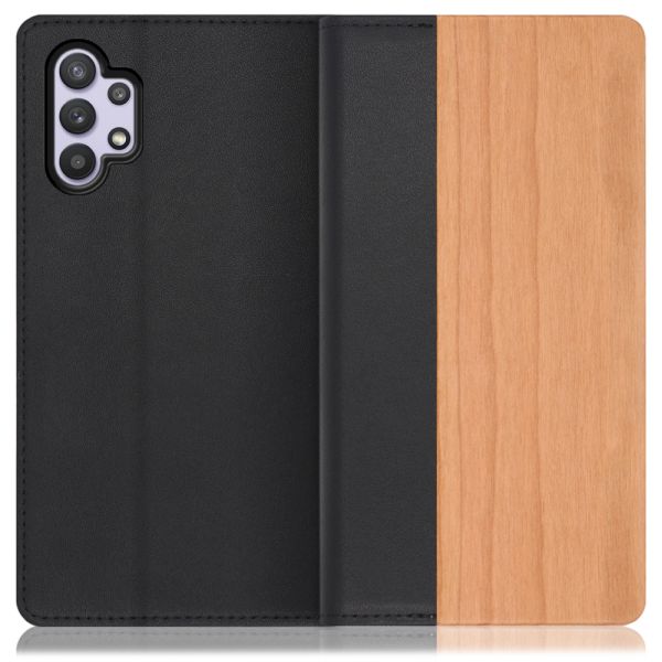 [ LOOF NATURE ] Galaxy A32 5G SCG08 a325g スマホケース ケース カバー 手帳型ケース カード収納 マグネット付き 天然木 本革 ベルトなし [ Galaxy A32 5G ]
