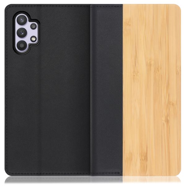 [ LOOF NATURE ] Galaxy A32 5G SCG08 a325g スマホケース ケース カバー 手帳型ケース カード収納 マグネット付き 天然木 本革 ベルトなし [ Galaxy A32 5G ]