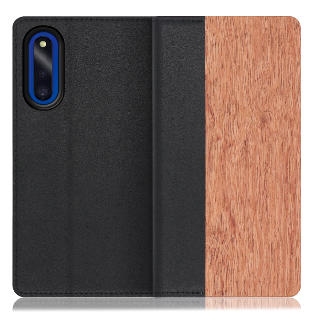 [ LOOF NATURE ] Galaxy A41 SC-41A /  SCV48  スマホケース ケース カバー 手帳型ケース カード収納 マグネット付き 天然木 本革 ベルトなし [ Galaxy A41 ]
