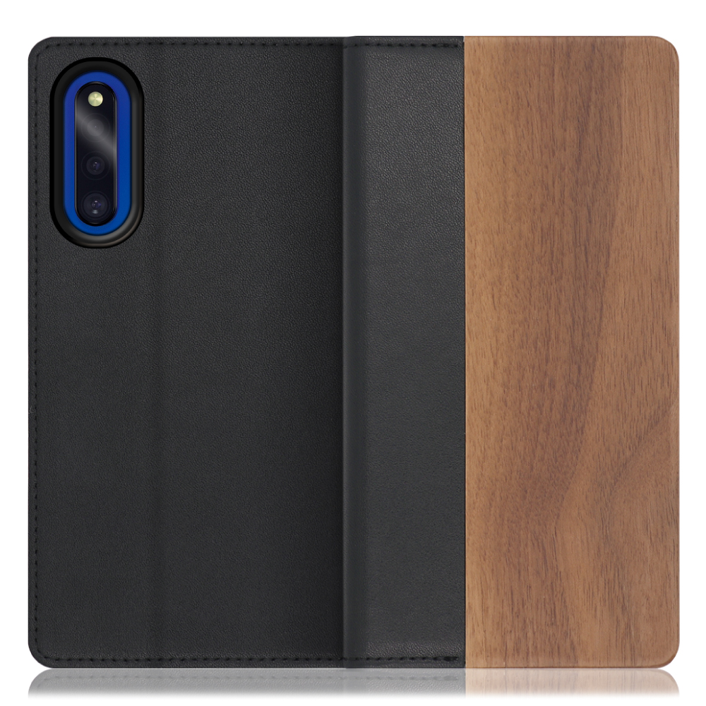 [ LOOF NATURE ] Galaxy A41 SC-41A /  SCV48  スマホケース ケース カバー 手帳型ケース カード収納 マグネット付き 天然木 本革 ベルトなし [ Galaxy A41 ]