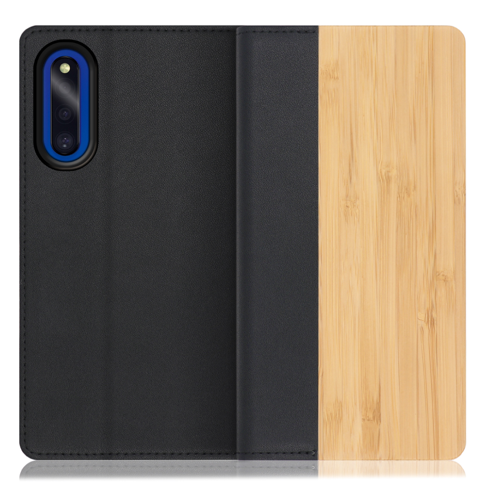 [ LOOF NATURE ] Galaxy A41 SC-41A /  SCV48  スマホケース ケース カバー 手帳型ケース カード収納 マグネット付き 天然木 本革 ベルトなし [ Galaxy A41 ]