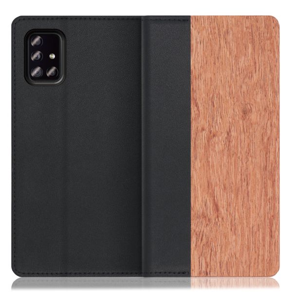 [ LOOF NATURE ] Galaxy A51 5G SC-54A / SCG07 a515g スマホケース ケース カバー 手帳型ケース カード収納 マグネット付き 天然木 本革 ベルトなし [ Galaxy A51 5G ]