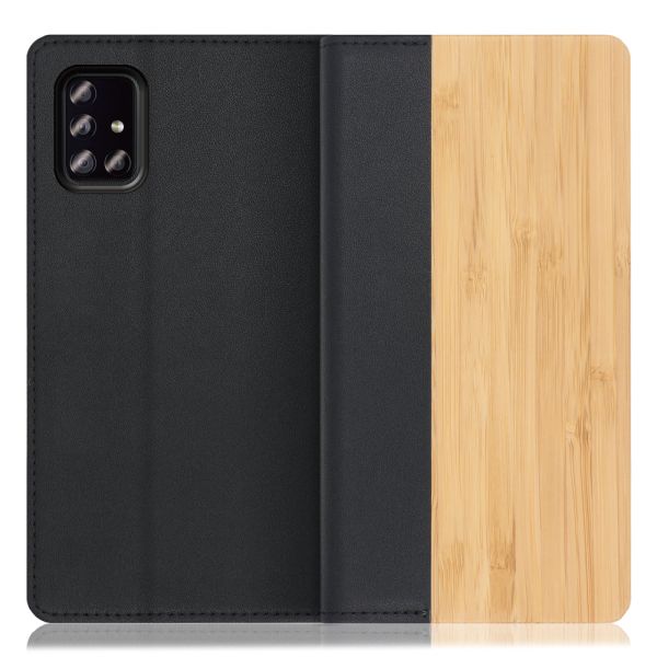 [ LOOF NATURE ] Galaxy A51 5G SC-54A / SCG07 a515g スマホケース ケース カバー 手帳型ケース カード収納 マグネット付き 天然木 本革 ベルトなし [ Galaxy A51 5G ]