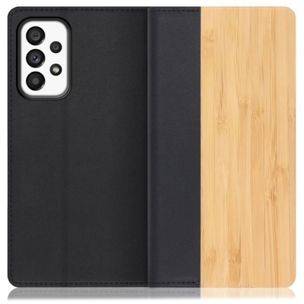 [ LOOF NATURE ] Galaxy A53 5G SC-53C / SCG15 a535g スマホケース ケース カバー 手帳型ケース カード収納 マグネット付き 天然木 本革 ベルトなし [ Galaxy A53 5G ]