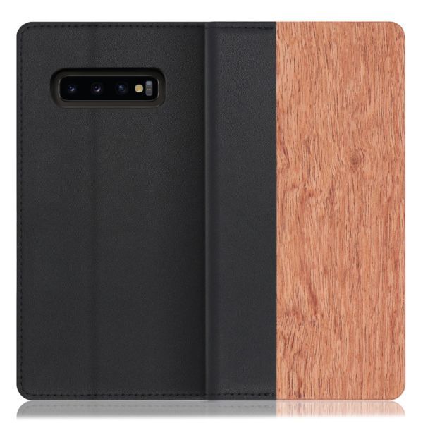 [ LOOF NATURE ] Galaxy S10+ SC-04L / SCV42 s10plus s10 plus スマホケース ケース カバー 手帳型ケース カード収納 マグネット付き 天然木 本革 ベルトなし [ Galaxy S10+ ]