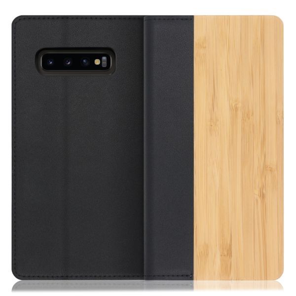 [ LOOF NATURE ] Galaxy S10+ SC-04L / SCV42 s10plus s10 plus スマホケース ケース カバー 手帳型ケース カード収納 マグネット付き 天然木 本革 ベルトなし [ Galaxy S10+ ]