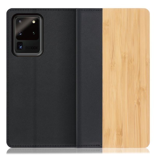 [ LOOF NATURE ] Galaxy S20 Ultra s20ultra スマホケース ケース カバー 手帳型ケース カード収納 マグネット付き 天然木 本革 ベルトなし [ Galaxy S20 Ultra 5G ]