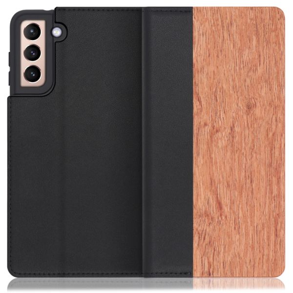 [ LOOF NATURE ] Galaxy S21 5G SC-51B / SCG09 s215g スマホケース ケース カバー 手帳型ケース カード収納 マグネット付き 天然木 本革 ベルトなし [ Galaxy S21 5G ]