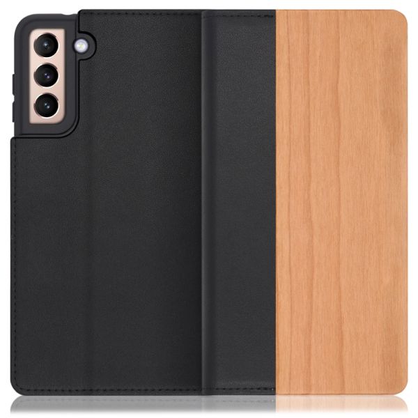 [ LOOF NATURE ] Galaxy S21 5G SC-51B / SCG09 s215g スマホケース ケース カバー 手帳型ケース カード収納 マグネット付き 天然木 本革 ベルトなし [ Galaxy S21 5G ]