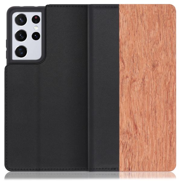 [ LOOF NATURE ] Galaxy S21 Ultra 5G SC-52B s21ultra5g s21ultra スマホケース ケース カバー 手帳型ケース カード収納 マグネット付き 天然木 本革 ベルトなし [ Galaxy S21 Ultra 5G ]