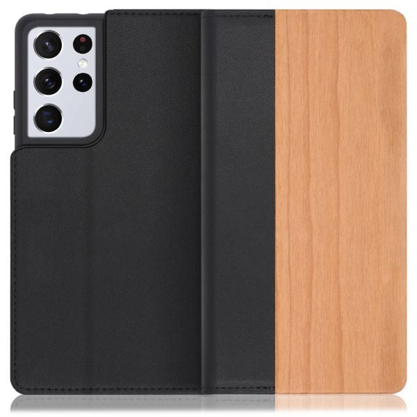 [ LOOF NATURE ] Galaxy S21 Ultra 5G SC-52B s21ultra5g s21ultra スマホケース ケース カバー 手帳型ケース カード収納 マグネット付き 天然木 本革 ベルトなし [ Galaxy S21 Ultra 5G ]