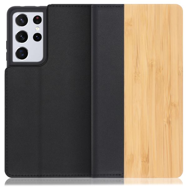 [ LOOF NATURE ] Galaxy S21 Ultra 5G SC-52B s21ultra5g s21ultra スマホケース ケース カバー 手帳型ケース カード収納 マグネット付き 天然木 本革 ベルトなし [ Galaxy S21 Ultra 5G ]