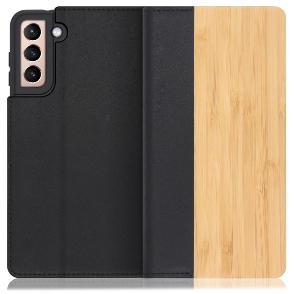 [ LOOF NATURE ] Galaxy S21+ 5G SCG10 s21plus s21 plus s21plus5g s21+5g スマホケース ケース カバー 手帳型ケース カード収納 マグネット付き 天然木 本革 ベルトなし [ Galaxy S21+ 5G ]