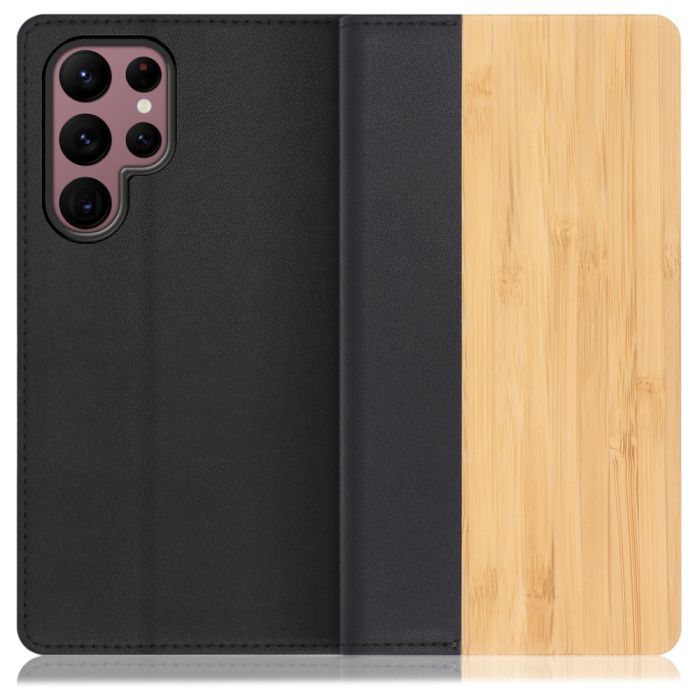 [ LOOF NATURE ] Galaxy S22 Ultra SC-52C / SCG14 s22ultra スマホケース ケース カバー 手帳型ケース カード収納 マグネット付き 天然木 本革 ベルトなし [ Galaxy S22 Ultra ]