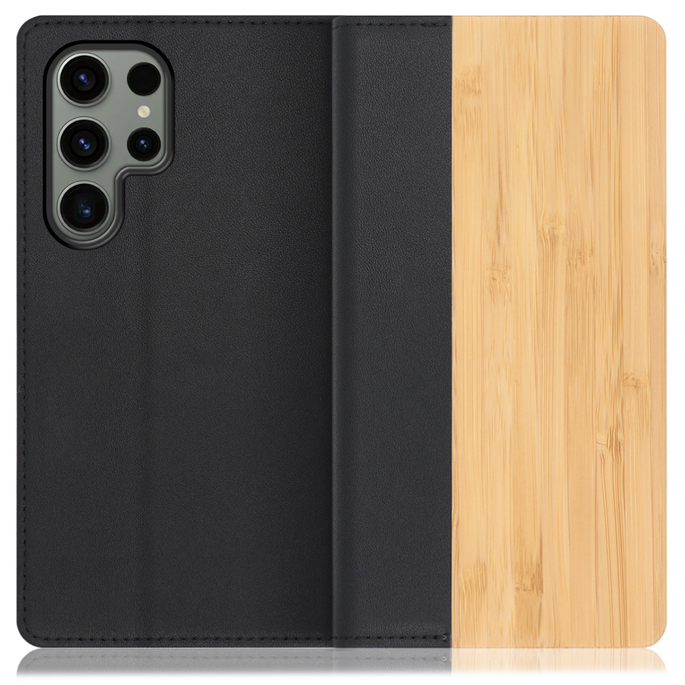 [ LOOF NATURE ] Galaxy S23 Ultra s23ultra スマホケース ケース カバー 手帳型ケース カード収納 マグネット付き 天然木 本革 ベルトなし [ Galaxy S23 Ultra ]