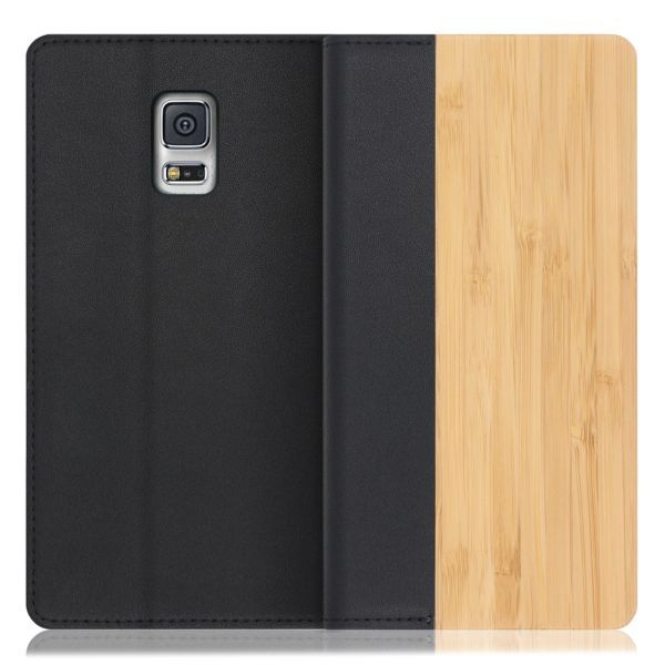 [ LOOF NATURE ] Galaxy S5 SC-04F galaxys5 スマホケース ケース カバー 手帳型ケース カード収納 マグネット付き 天然木 本革 ベルトなし [ Galaxy S5 ]