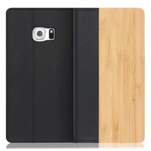 [ LOOF NATURE ] Galaxy S6 SC-05G galaxys6 スマホケース ケース カバー 手帳型ケース カード収納 マグネット付き 天然木 本革 ベルトなし [ Galaxy S6 ]