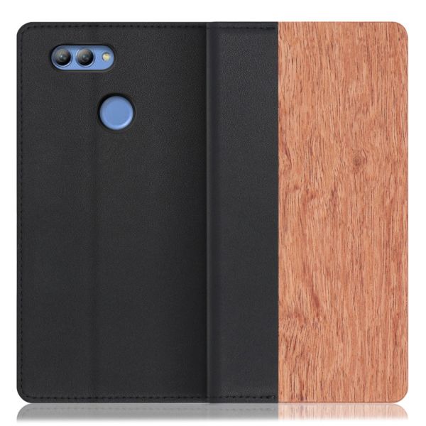 [ LOOF NATURE ] HUAWEI nova 2 HMV31 nova2 スマホケース ケース カバー 手帳型ケース カード収納 マグネット付き 天然木 本革 ベルトなし [ HUAWEI nova 2 ]