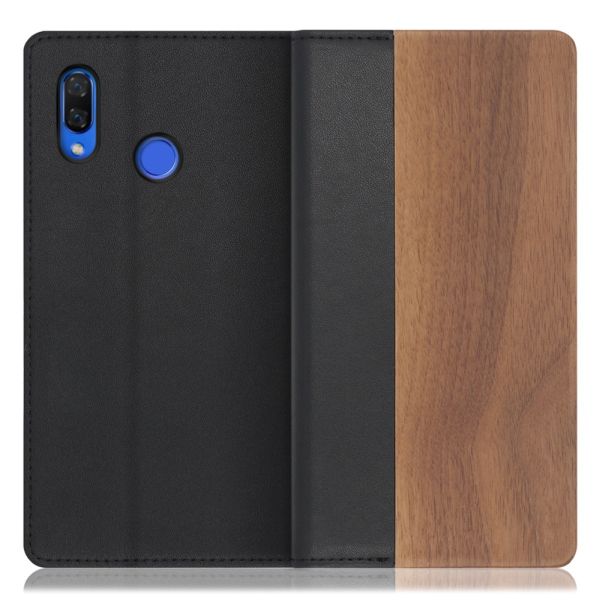 [ LOOF NATURE ] HUAWEI nova 3 PAR-LX9 nova3 スマホケース ケース カバー 手帳型ケース カード収納 マグネット付き 天然木 本革 ベルトなし [ HUAWEI nova 3 ]