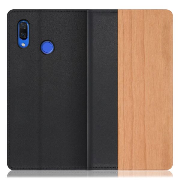 [ LOOF NATURE ] HUAWEI nova 3 PAR-LX9 nova3 スマホケース ケース カバー 手帳型ケース カード収納 マグネット付き 天然木 本革 ベルトなし [ HUAWEI nova 3 ]