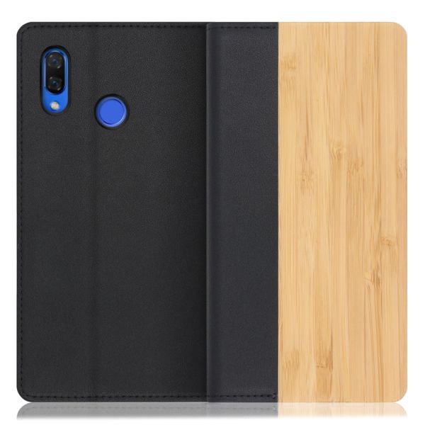 [ LOOF NATURE ] HUAWEI nova 3 PAR-LX9 nova3 スマホケース ケース カバー 手帳型ケース カード収納 マグネット付き 天然木 本革 ベルトなし [ HUAWEI nova 3 ]