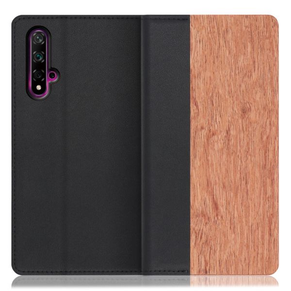 [ LOOF NATURE ] HUAWEI nova 5T nova5t スマホケース ケース カバー 手帳型ケース カード収納 マグネット付き 天然木 本革 ベルトなし [ HUAWEI nova 5T ]