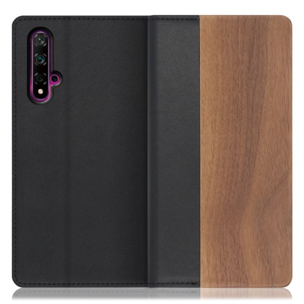 [ LOOF NATURE ] HUAWEI nova 5T nova5t スマホケース ケース カバー 手帳型ケース カード収納 マグネット付き 天然木 本革 ベルトなし [ HUAWEI nova 5T ]