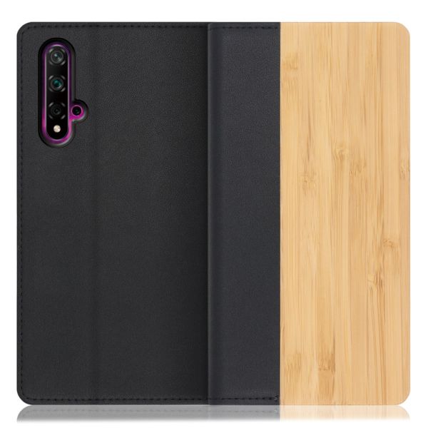 [ LOOF NATURE ] HUAWEI nova 5T nova5t スマホケース ケース カバー 手帳型ケース カード収納 マグネット付き 天然木 本革 ベルトなし [ HUAWEI nova 5T ]