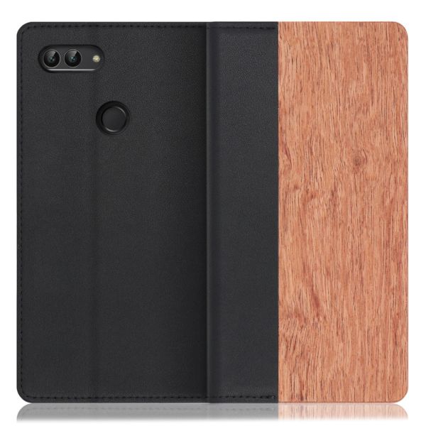 [ LOOF NATURE ] HUAWEI nova lite 2 704HW novalite2 novalite 2 スマホケース ケース カバー 手帳型ケース カード収納 マグネット付き 天然木 本革 ベルトなし [ HUAWEI nova lite 2 ]