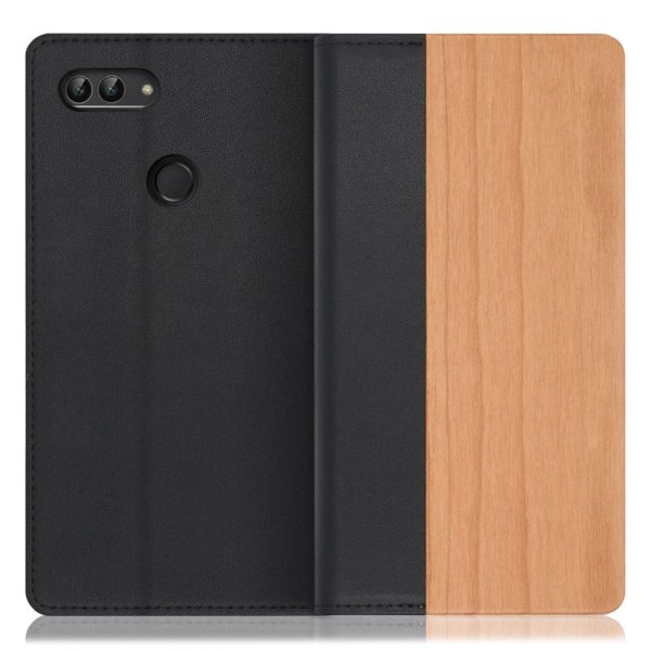 [ LOOF NATURE ] HUAWEI nova lite 2 704HW novalite2 novalite 2 スマホケース ケース カバー 手帳型ケース カード収納 マグネット付き 天然木 本革 ベルトなし [ HUAWEI nova lite 2 ]