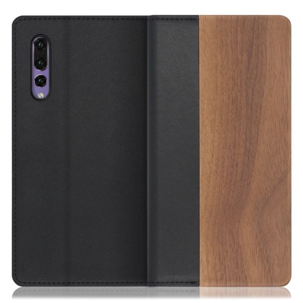[ LOOF NATURE ] HUAWEI P20 Pro p20pro p20 プロ p20プロ スマホケース ケース カバー 手帳型ケース カード収納 マグネット付き 天然木 本革 ベルトなし [ HUAWEI P20 Pro ]