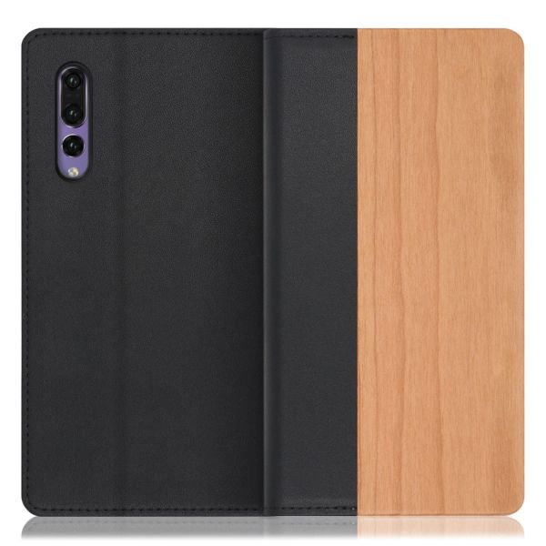 [ LOOF NATURE ] HUAWEI P20 Pro p20pro p20 プロ p20プロ スマホケース ケース カバー 手帳型ケース カード収納 マグネット付き 天然木 本革 ベルトなし [ HUAWEI P20 Pro ]