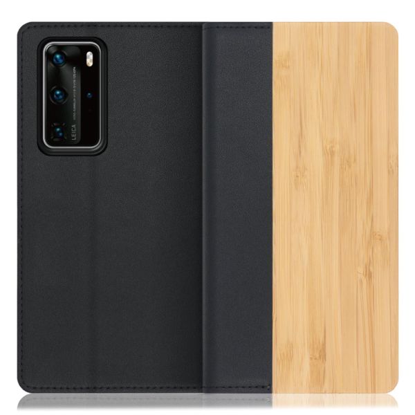 [ LOOF NATURE ] HUAWEI P40 Pro 5G p40pro5g p40pro プロ スマホケース ケース カバー 手帳型ケース カード収納 マグネット付き 天然木 本革 ベルトなし [ HUAWEI P40 Pro 5G ]