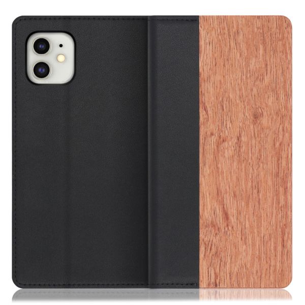 [ LOOF NATURE ] iPhone 11 iPhone11 スマホケース ケース カバー 手帳型ケース カード収納 マグネット付き 天然木 本革 ベルトなし [ iPhone 11 ]
