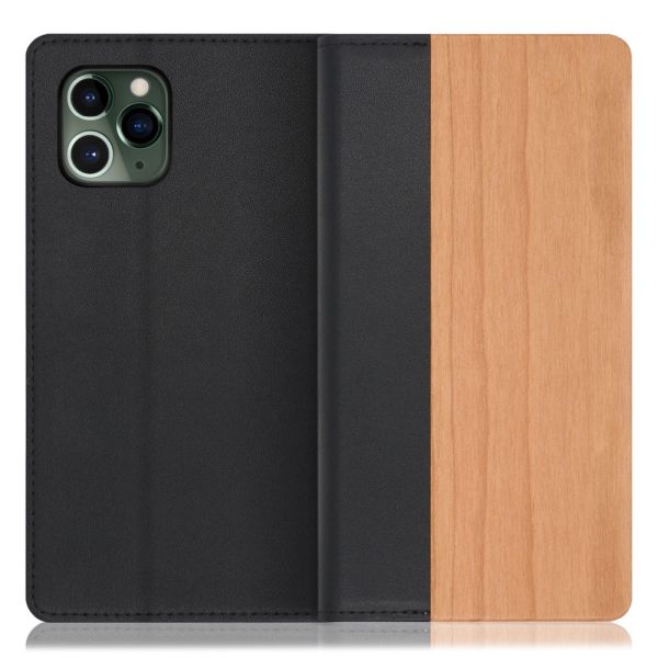 [ LOOF NATURE ] iPhone 11 Pro iPhone11pro 11pro スマホケース ケース カバー 手帳型ケース カード収納 マグネット付き 天然木 本革 ベルトなし [ iPhone 11 Pro ]