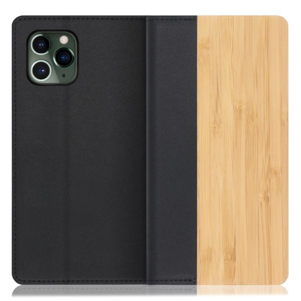 [ LOOF NATURE ] iPhone 11 Pro iPhone11pro 11pro スマホケース ケース カバー 手帳型ケース カード収納 マグネット付き 天然木 本革 ベルトなし [ iPhone 11 Pro ]