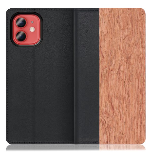 [ LOOF NATURE ] iPhone 12 mini iphone12mini 12mini 12ミニ スマホケース ケース カバー 手帳型ケース カード収納 マグネット付き 天然木 本革 ベルトなし [ iPhone 12 mini ]