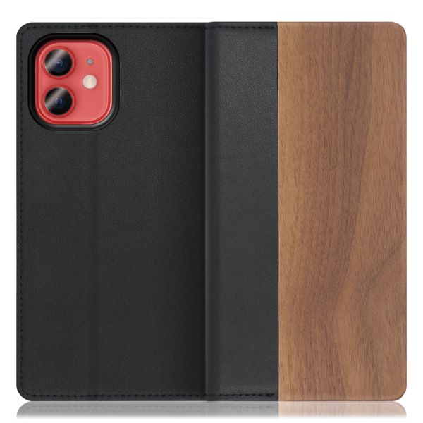 [ LOOF NATURE ] iPhone 12 mini iphone12mini 12mini 12ミニ スマホケース ケース カバー 手帳型ケース カード収納 マグネット付き 天然木 本革 ベルトなし [ iPhone 12 mini ]