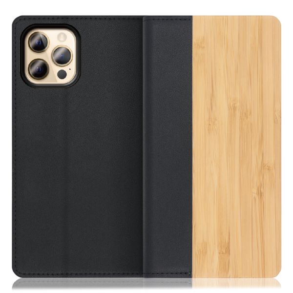 [ LOOF NATURE ] iPhone 12 Pro Max iphone12promax 12promax 12プロマックス スマホケース ケース カバー 手帳型ケース カード収納 マグネット付き 天然木 本革 ベルトなし [ iPhone 12 Pro Max ]