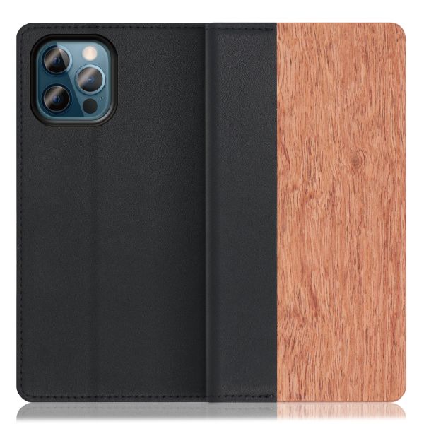 [ LOOF NATURE ] iPhone 12 / 12 Pro iphone12 iphone12pro 12pro 12プロ スマホケース ケース カバー 手帳型ケース カード収納 マグネット付き 天然木 本革 ベルトなし [ iPhone 12 / 12 Pro ]