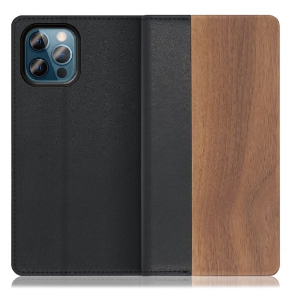 [ LOOF NATURE ] iPhone 12 / 12 Pro iphone12 iphone12pro 12pro 12プロ スマホケース ケース カバー 手帳型ケース カード収納 マグネット付き 天然木 本革 ベルトなし [ iPhone 12 / 12 Pro ]