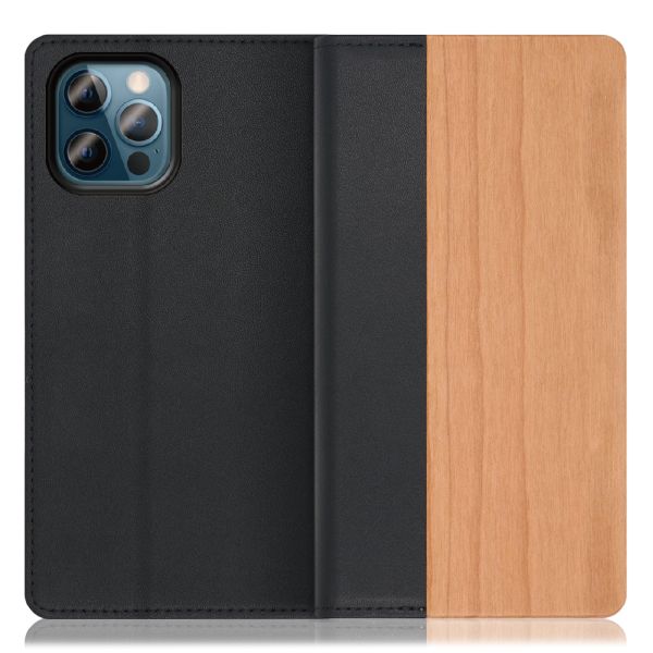 [ LOOF NATURE ] iPhone 12 / 12 Pro iphone12 iphone12pro 12pro 12プロ スマホケース ケース カバー 手帳型ケース カード収納 マグネット付き 天然木 本革 ベルトなし [ iPhone 12 / 12 Pro ]