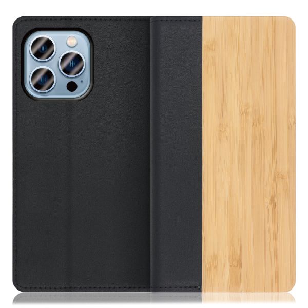 [ LOOF NATURE ] iPhone 13 Pro iphone13pro 13pro プロ スマホケース ケース カバー 手帳型ケース カード収納 マグネット付き 天然木 本革 ベルトなし [ iPhone 13 Pro ]