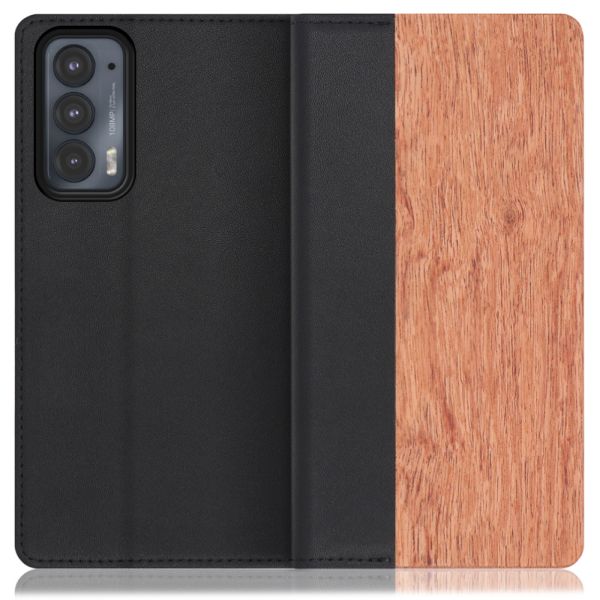 [ LOOF NATURE ] motorola  edge 20 edge20 スマホケース ケース カバー 手帳型ケース カード収納 マグネット付き 天然木 本革 ベルトなし [ edge 20 ]
