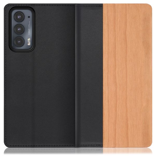 [ LOOF NATURE ] motorola  edge 20 edge20 スマホケース ケース カバー 手帳型ケース カード収納 マグネット付き 天然木 本革 ベルトなし [ edge 20 ]