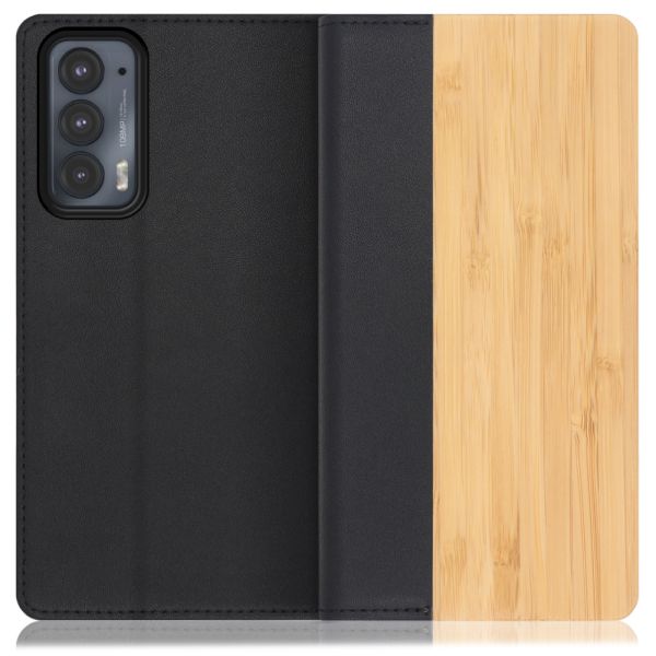 [ LOOF NATURE ] motorola  edge 20 edge20 スマホケース ケース カバー 手帳型ケース カード収納 マグネット付き 天然木 本革 ベルトなし [ edge 20 ]